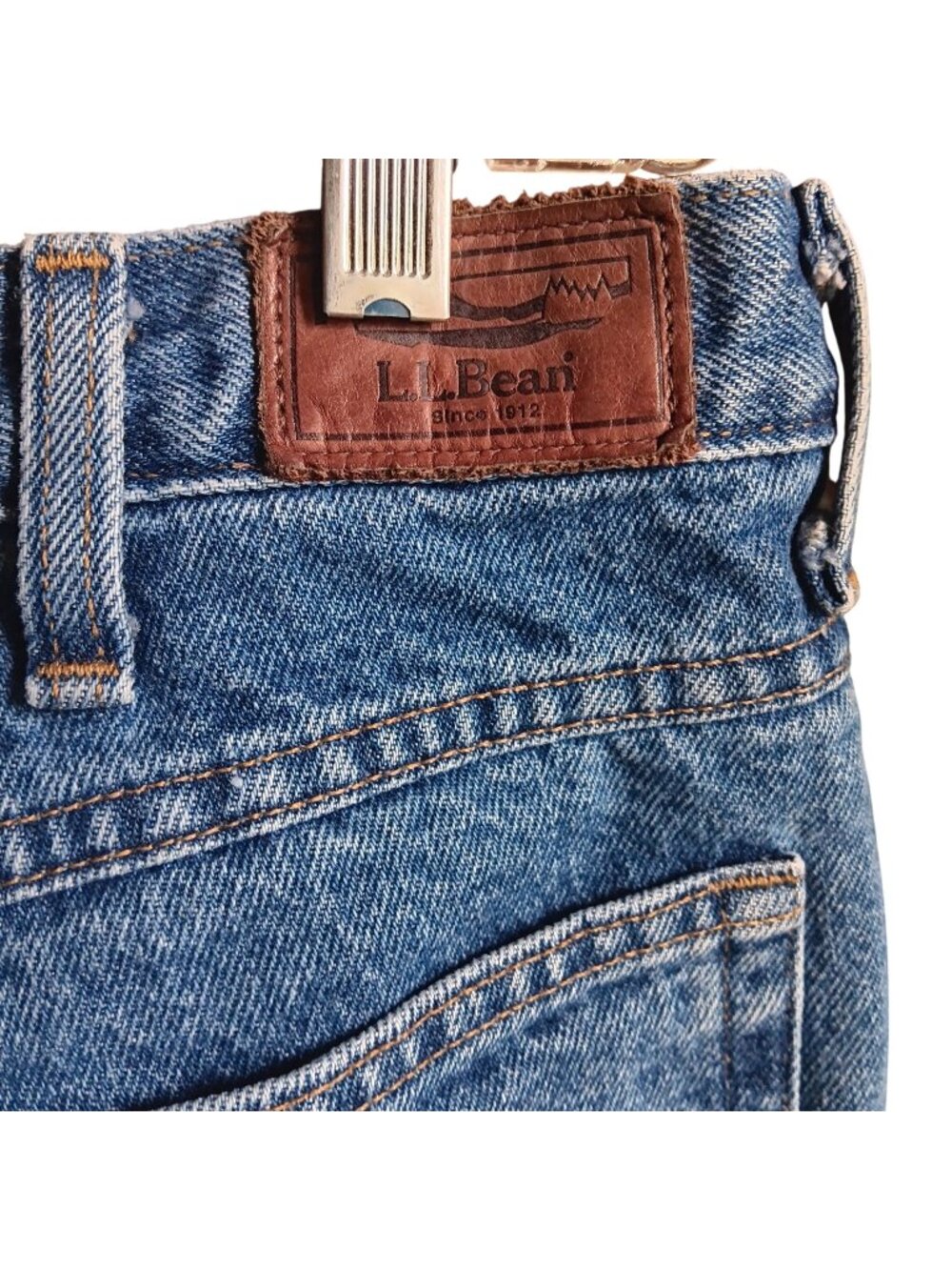 L.L. Bean 35x29 Vintage Jeans Mens Flannel Lined Straight Fit Denim Winter 90s